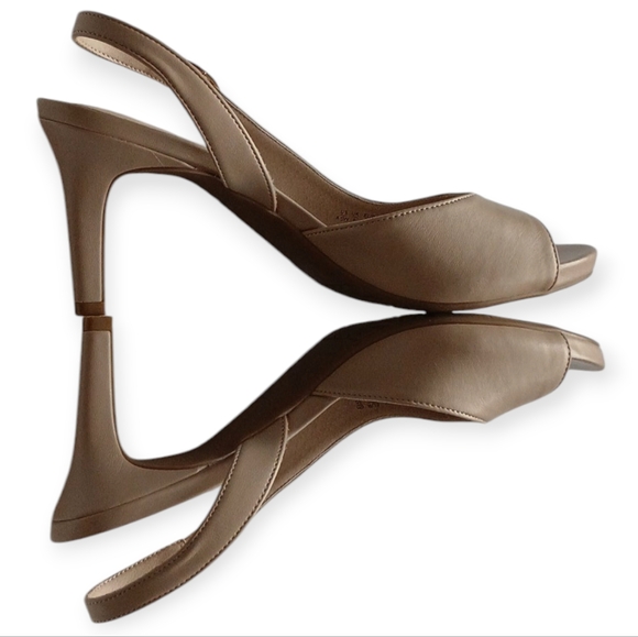 LIFE STRIDE TELLER SLINGBACK PUMP TENDER TAUPE, TAN PLATFORM HEELS. SIZE 8.5 W - Picture 5 of 15